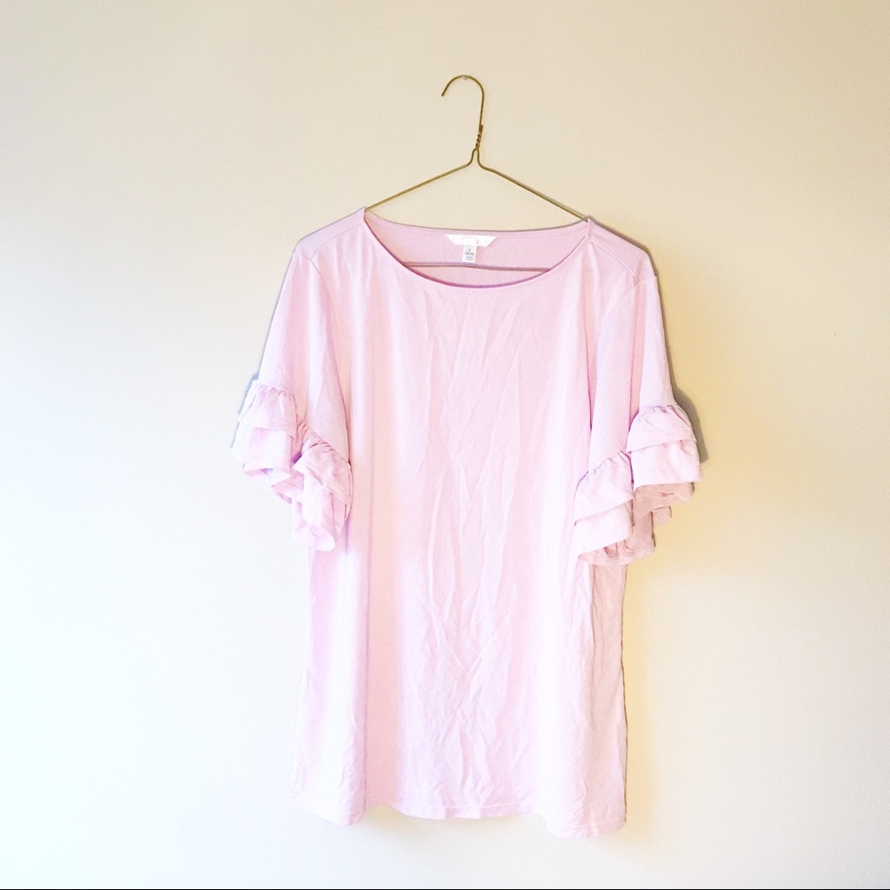 4/$25 🌈 Pink Girly Ruffle Sleeve Top